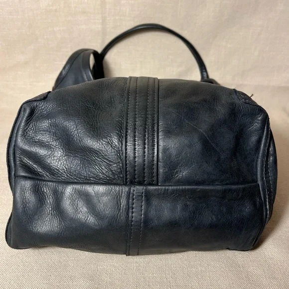 ROUGH & TUMBLE women’s envelope tote tumbled black leather hobo Large shopper - Picture 6 of 10